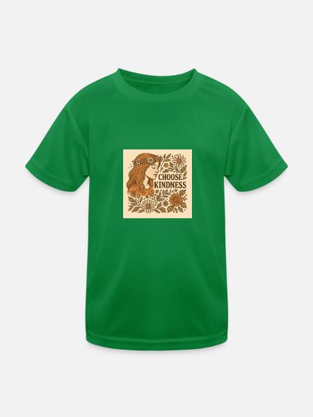 Choose kindness. Flowers. - Kinder Funktions-T-Shirt - Kelly Green - Vorne