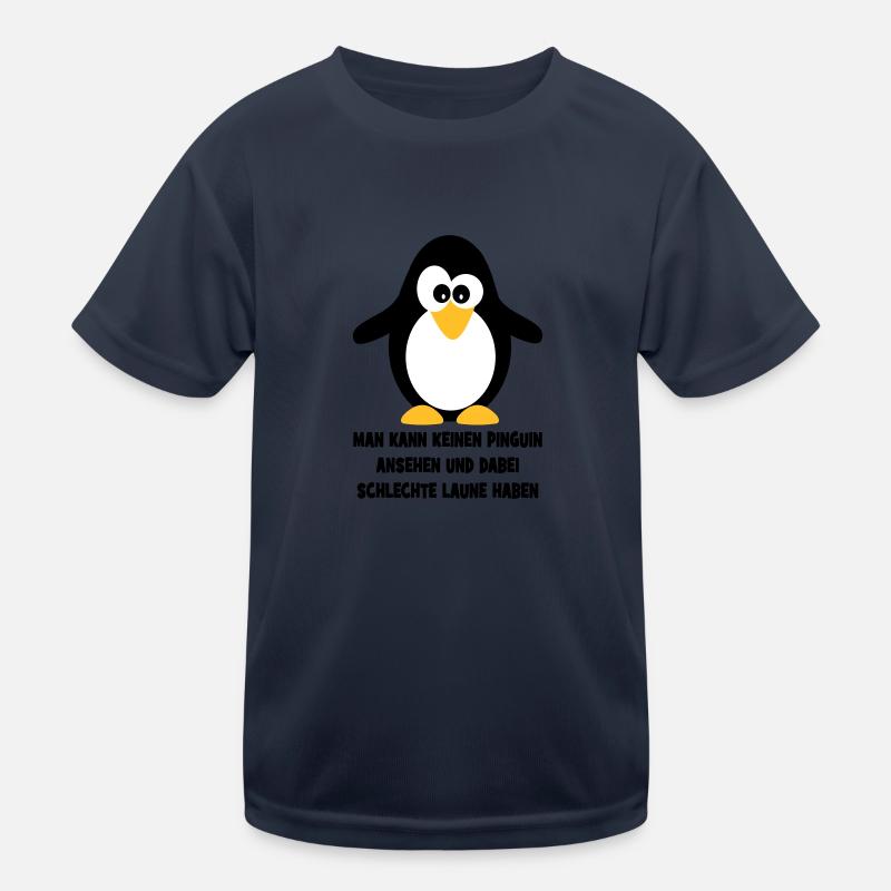 Pinguin - Kinder Funktions-T-Shirt - Navy