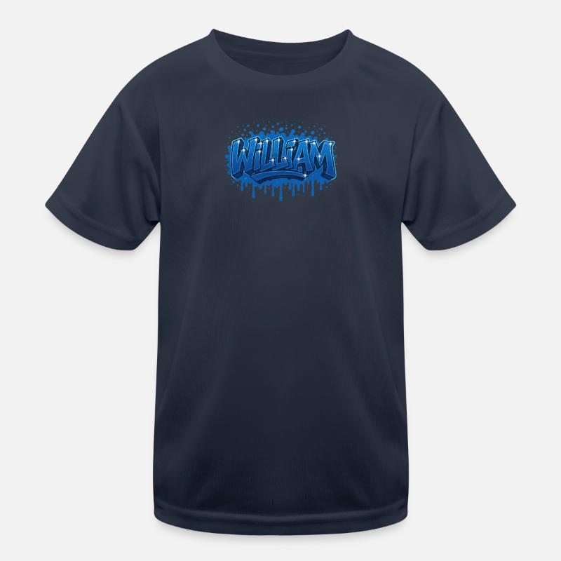 Graffiti First Name WIlliam Gift Ideal Printable Kids Functional T-Shirt