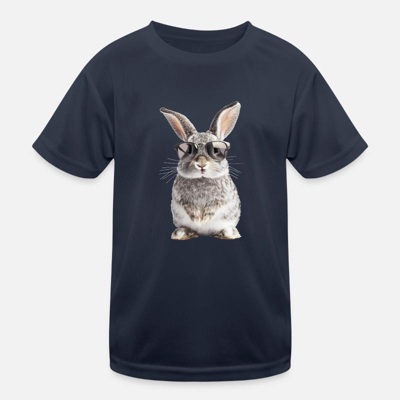 Hase mit Sonnenbrille Kinder Funktions-T-Shirt