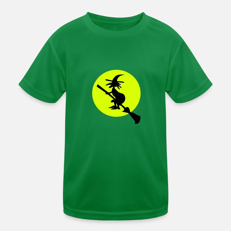 witch and full moon Kids Functional T-Shirt