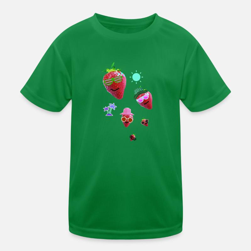 Erdbeere, rot, Sommer, sonne,artwork,Erdbeeren Kinder Funktions-T-Shirt