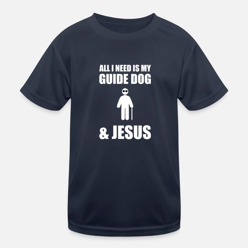 Blind Blind Visually Impaired Funny Gift - Kids Functional T-Shirt - navy