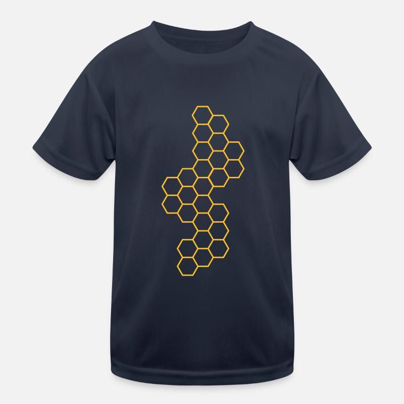 contour version honeycomb pattern Kids Functional T-Shirt