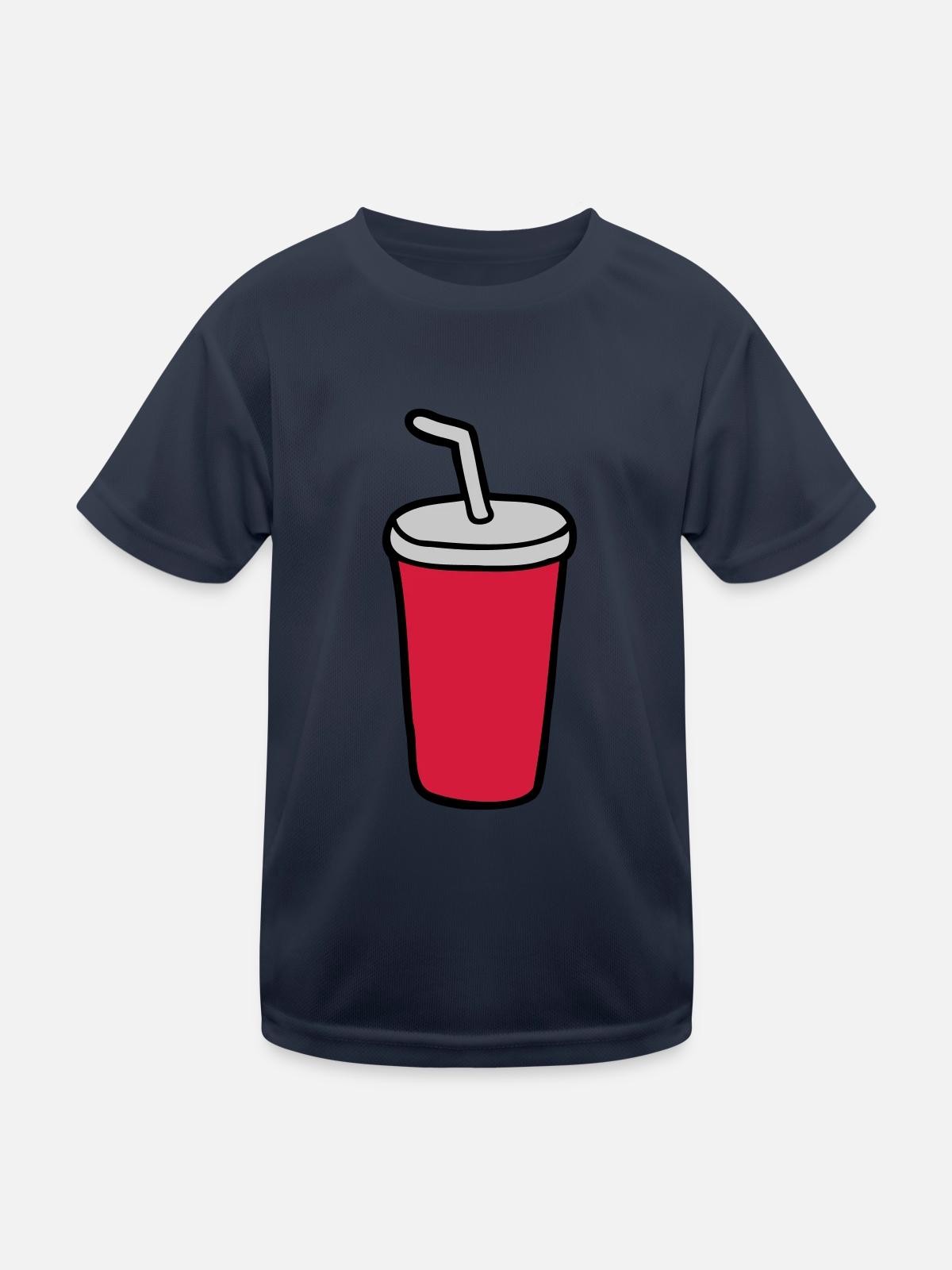 Cola Becher Restaurant - Kinder Funktions-T-Shirt - Navy - Vorne