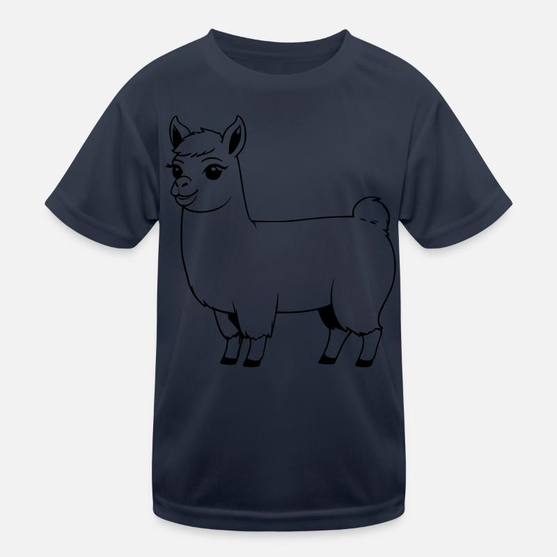 Llama as vector graphic - Kids Functional T-Shirt - navy