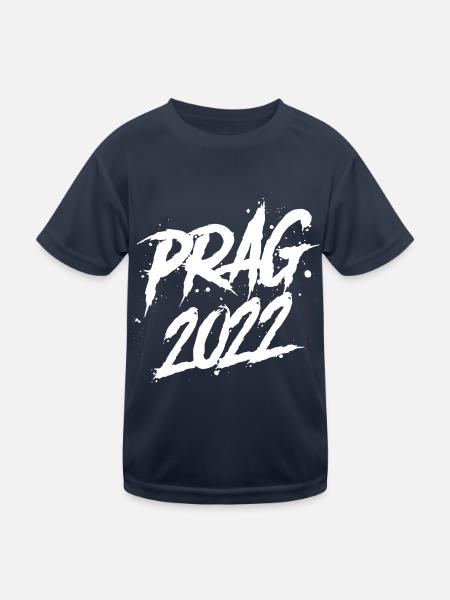 Prag 2022 - Kinder Funktions-T-Shirt - Navy - Vorne