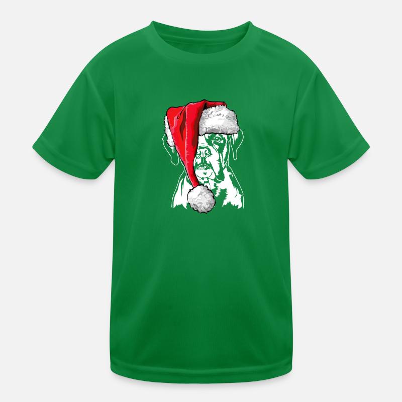 Père Noël Boxer Chiens de Noël Chiens Wilsigns T-shirt sport Enfant
