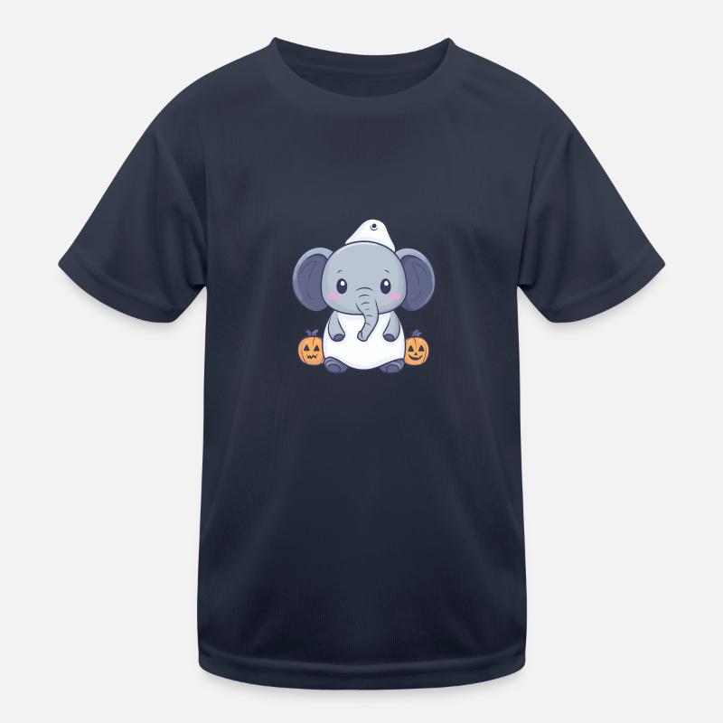 Elephant Halloween Funny Ghost Kids Functional T-Shirt