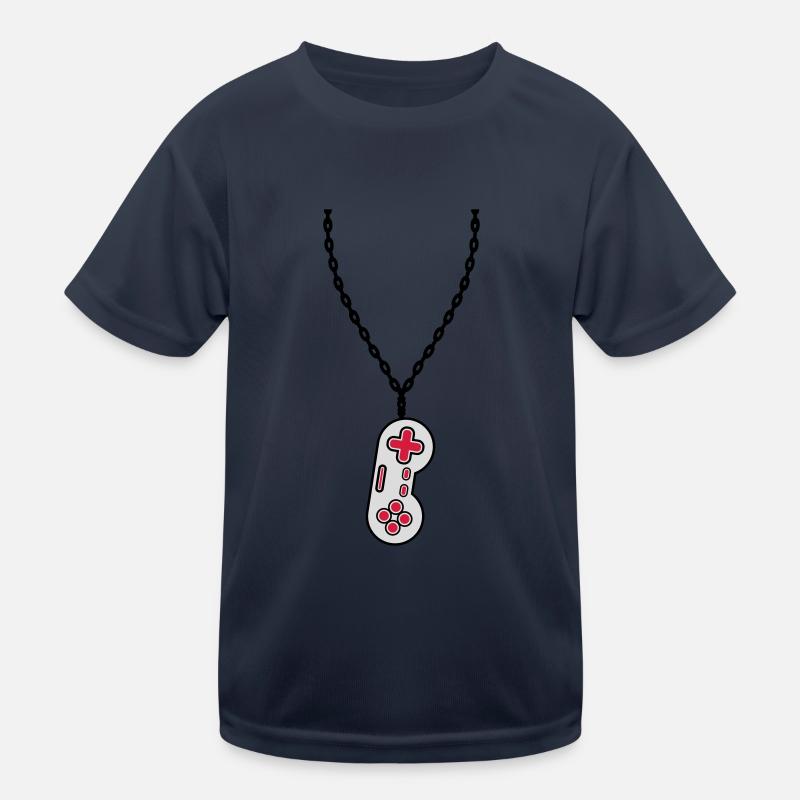 Halskette Schmuck alter Controller Kinder Funktions-T-Shirt