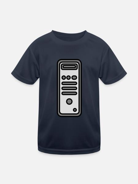 Icône de tour d’ordinateur du châssis - T-shirt sport Enfant - bleu marine - Devant