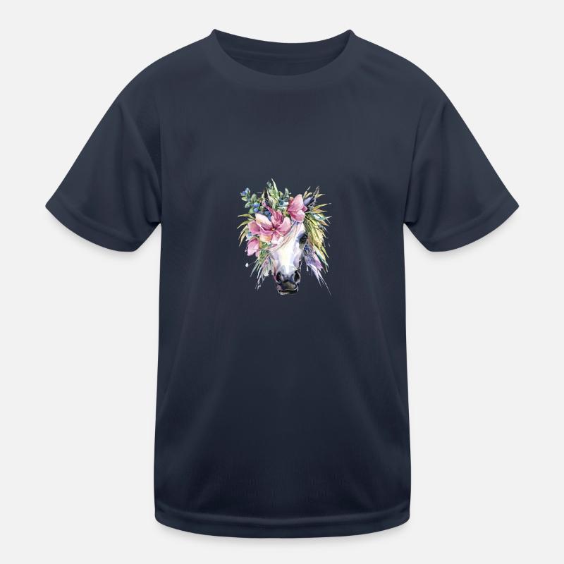 Pferd Blumen einhorn Kinder Funktions-T-Shirt