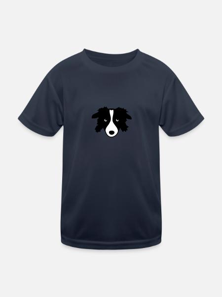 Border Collie - Kids Functional T-Shirt - navy - Front
