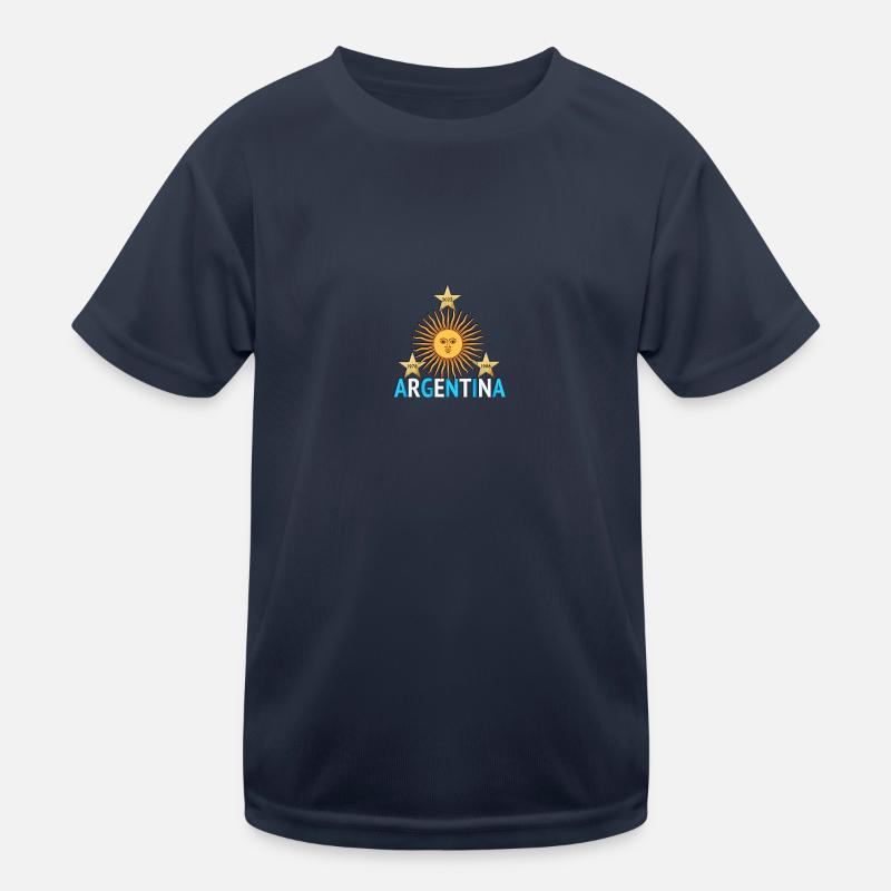 Argentinien 3 Sterne - Kinder Funktions-T-Shirt - Navy