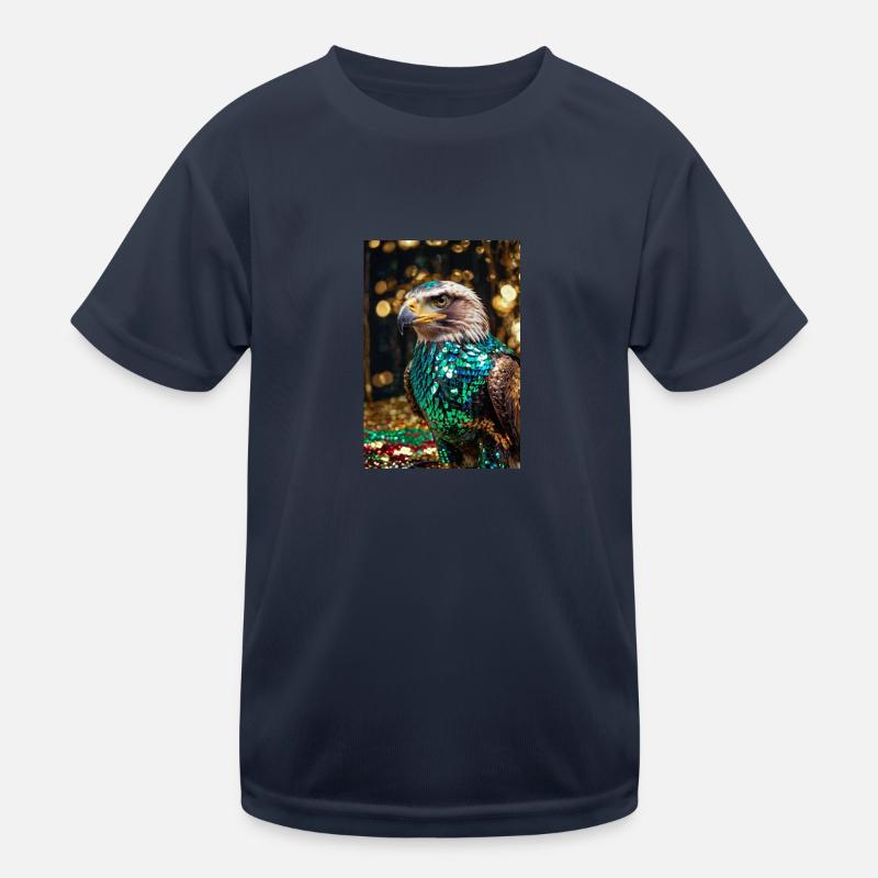 eagle,colorful,sequins,fish,metallic,eagle head Kids Functional T-Shirt