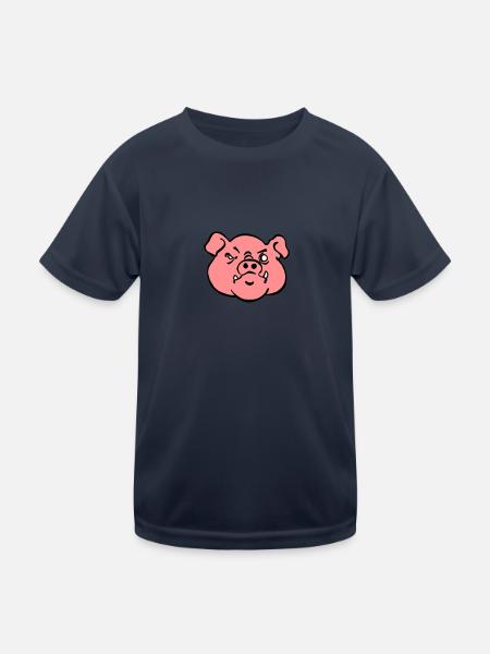 Horror sau - Kinder Funktions-T-Shirt - Navy - Vorne