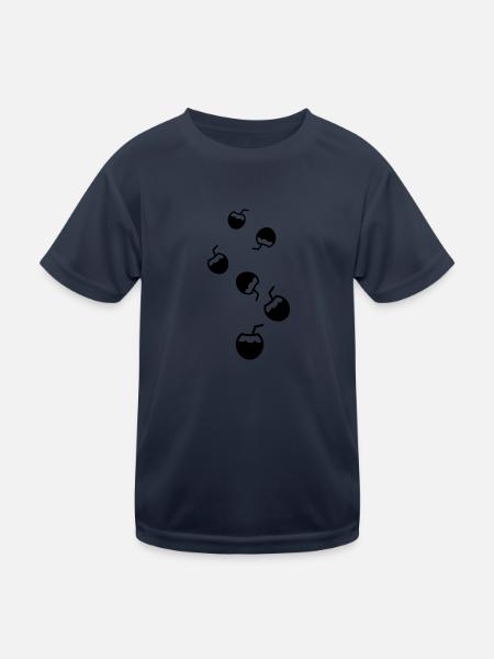 Kokos Icon Symbol - Kinder Funktions-T-Shirt - Navy - Vorne