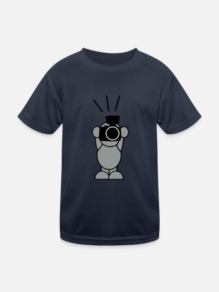 kleiner Fotograf - Kinder Funktions-T-Shirt - Navy