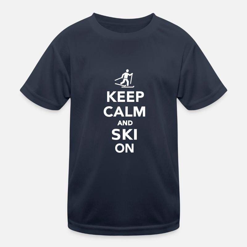 Keep calm and Ski on Kids Functional T-Shirt