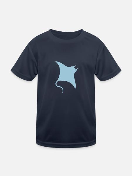 Manta Rochen - Kinder Funktions-T-Shirt - Navy