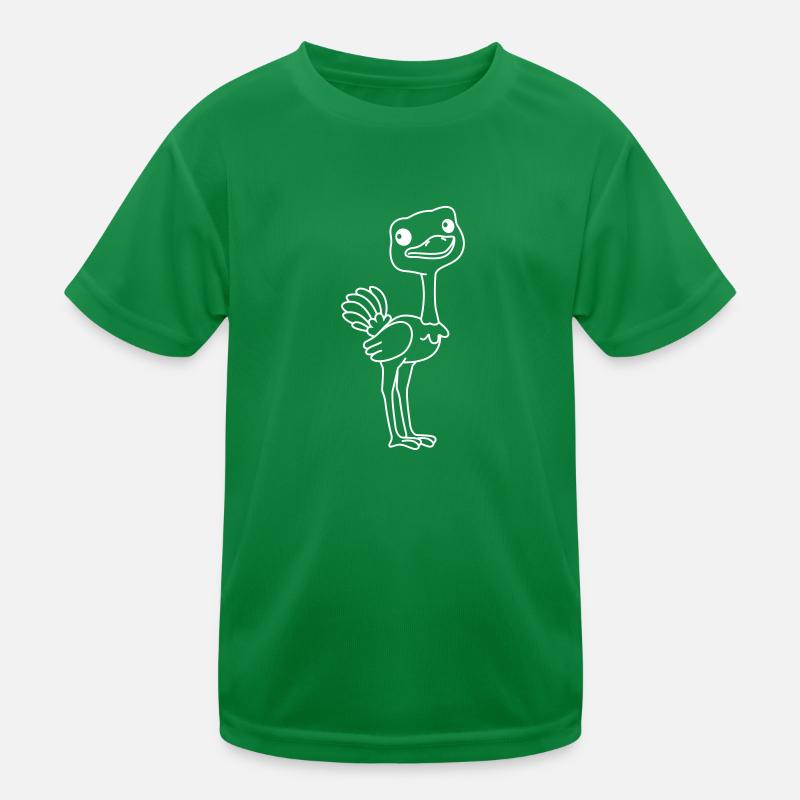 Strauß Comic Tier Kinder Funktions-T-Shirt