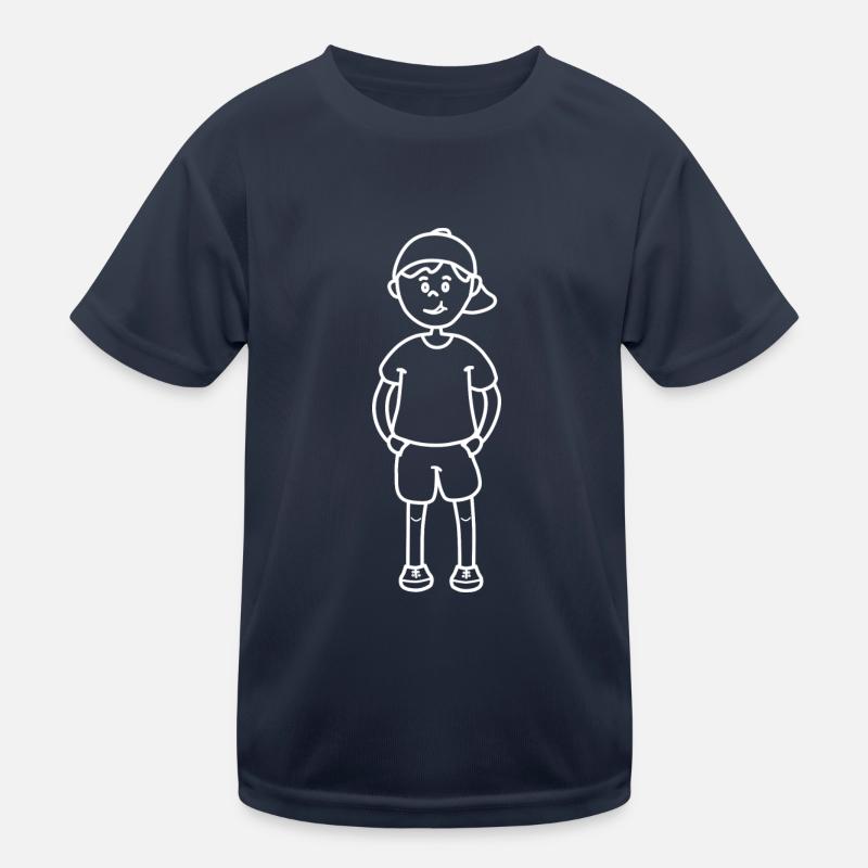 Garçon comme un dessin de contour blanc T-shirt sport Enfant