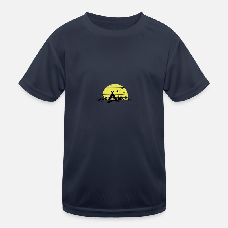 Freizeit - Camping Zelten Sonne Kinder Funktions-T-Shirt