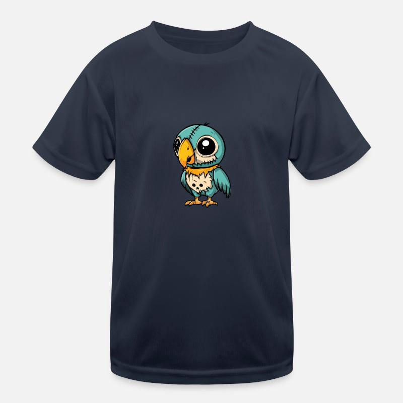 Parrot Halloween Funny Zombie Kids Functional T-Shirt