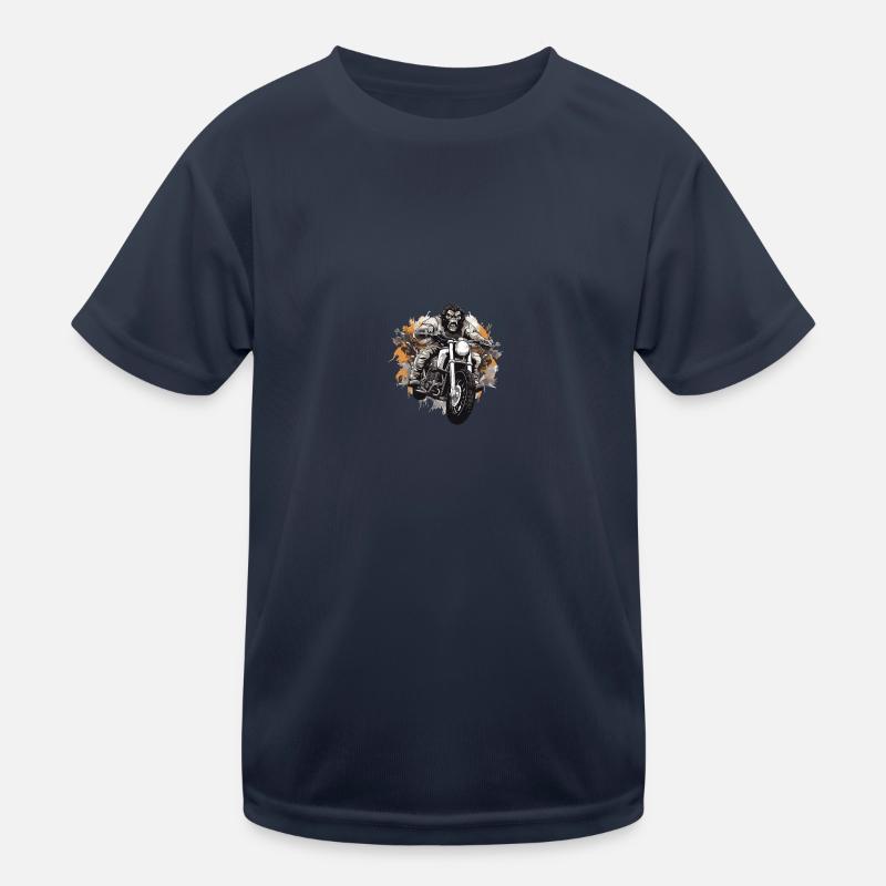 Motorcycle Gorilla Biker Kids Functional T-Shirt