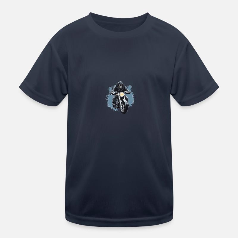 Motorcycle Biker Gorilla Kids Functional T-Shirt