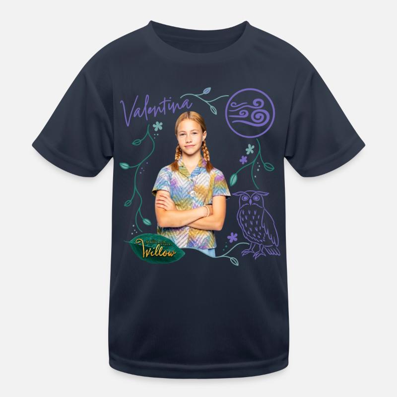 "Ein Mädchen Namens Willow" Valentina Und Eule - Kinder Funktions-T-Shirt - Navy