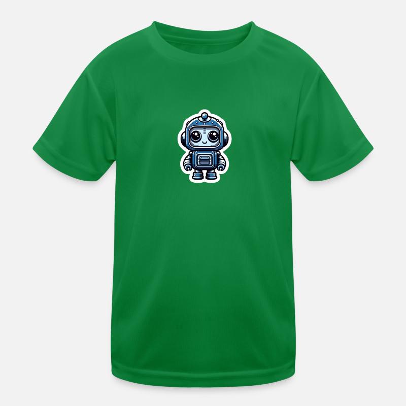 Blauer Roboter Kinder Funktions-T-Shirt