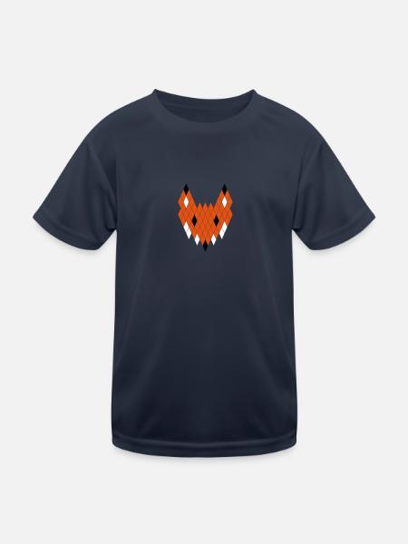 Fuchs - Kinder Funktions-T-Shirt - Navy - Vorne