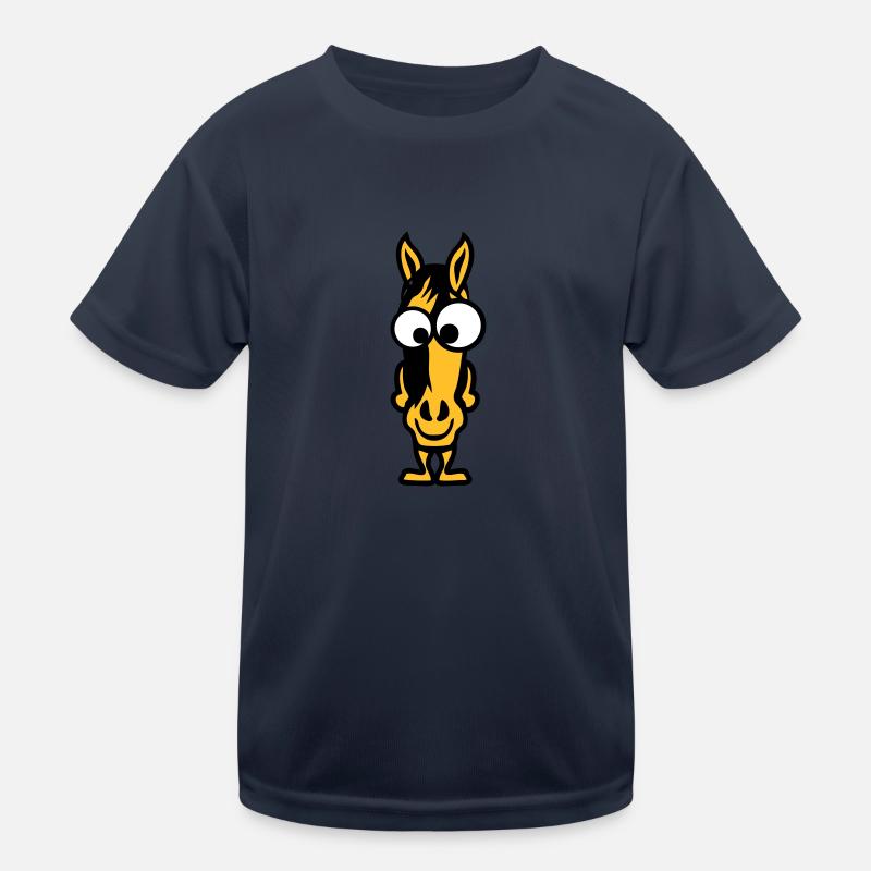 Pferd Tier Gesicht lustigen Comic-Pferd Kinder Funktions-T-Shirt