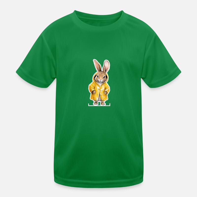 Mignon bébé lapin en imperméable jaune veste de pluie B T-shirt sport Enfant