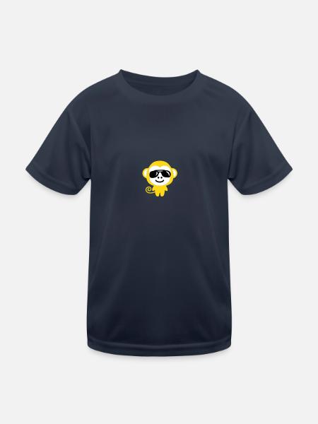 monkey_suglasses - Kids Functional T-Shirt - navy