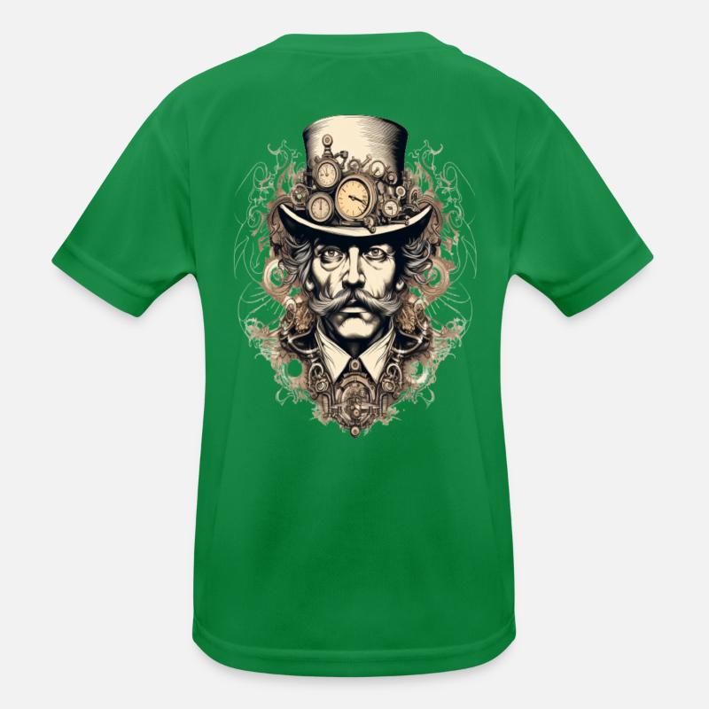 Steampunk Gentleman mit Uhren Kinder Funktions-T-Shirt