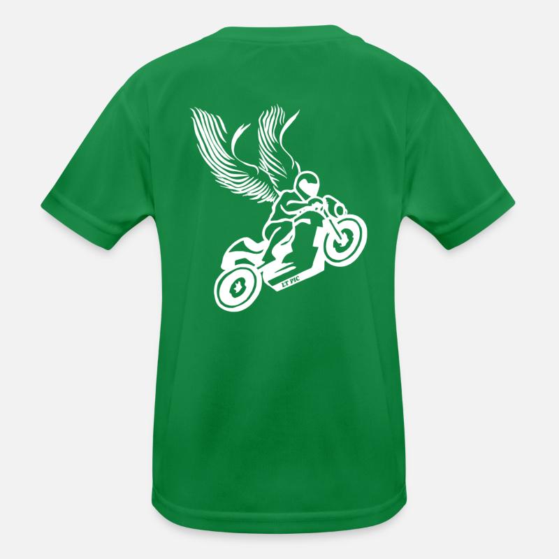 Motorrad Schutzengel Kinder Funktions-T-Shirt