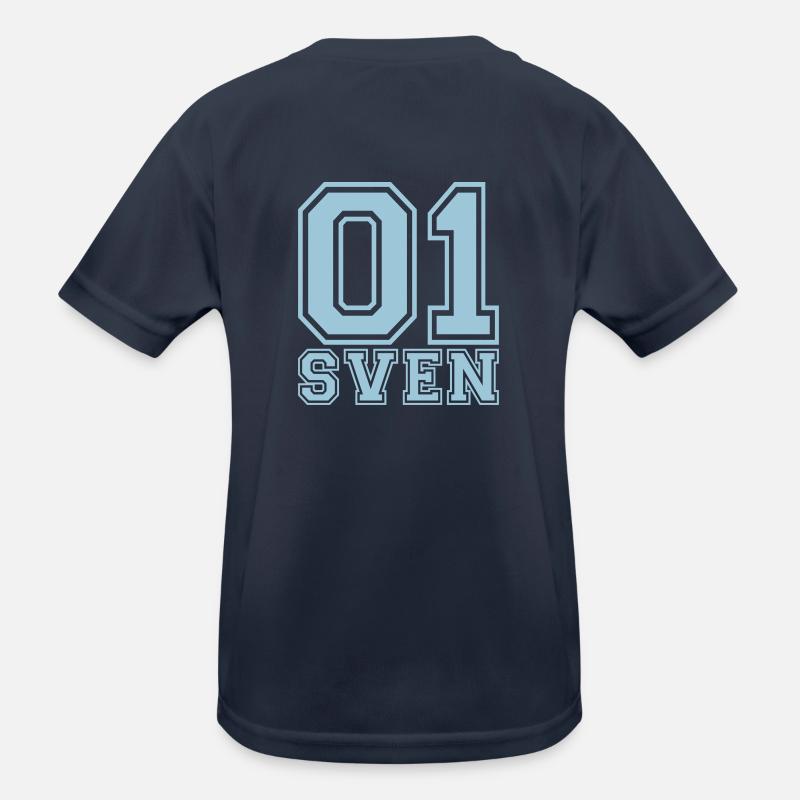Sven - Name - Kinder Funktions-T-Shirt - Navy
