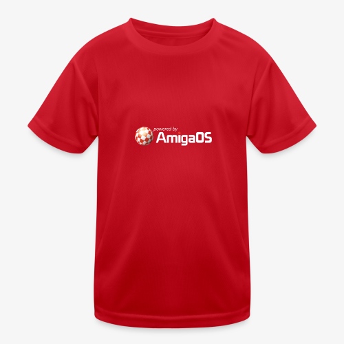 PoweredByAmigaOS white - Kids Functional T-Shirt