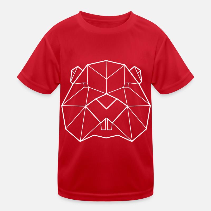 Biber Polygon - Kinder Funktions-T-Shirt - Rot