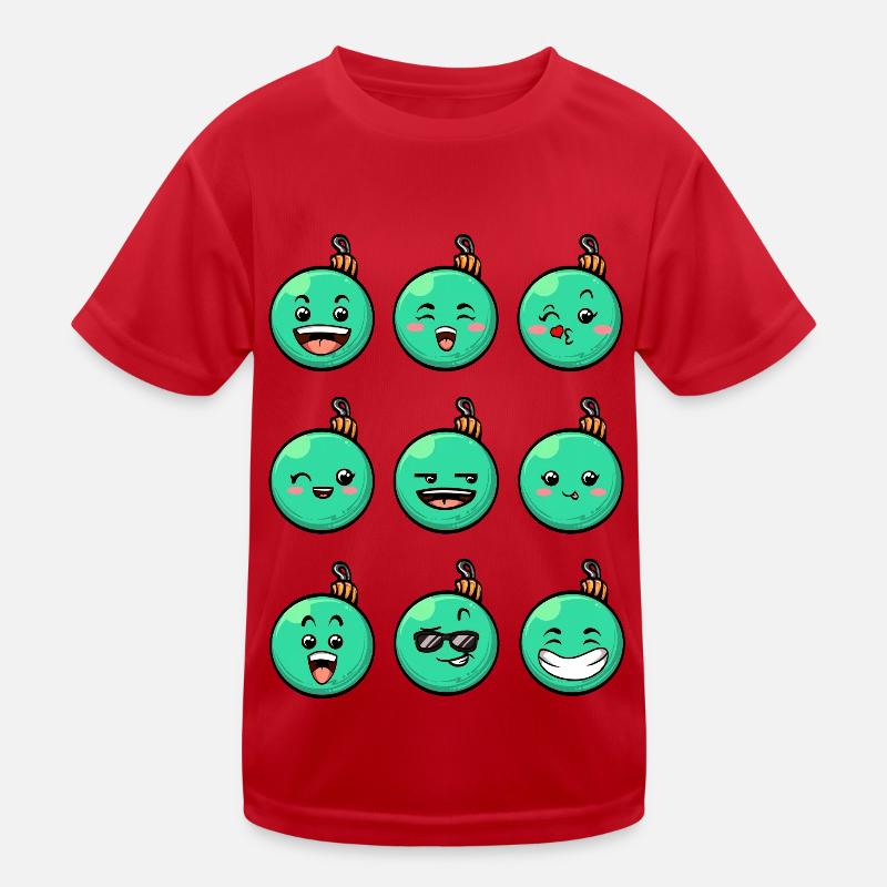 9 Weihnachtskugeln #5/10Türkis Kinder Funktions-T-Shirt