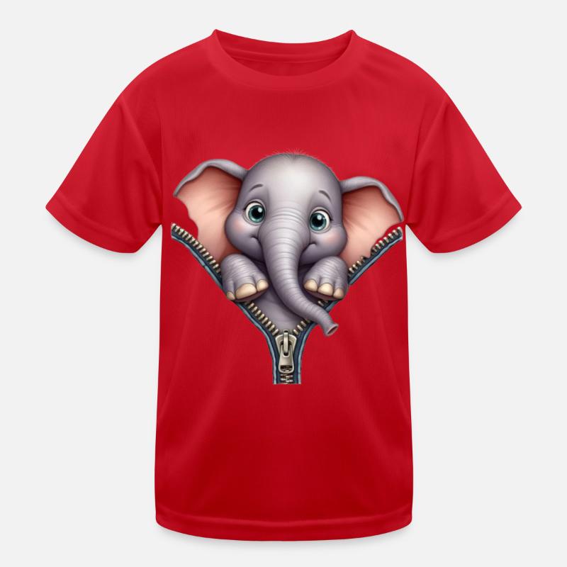 Eléphant avec fermeture éclair T-shirt sport Enfant