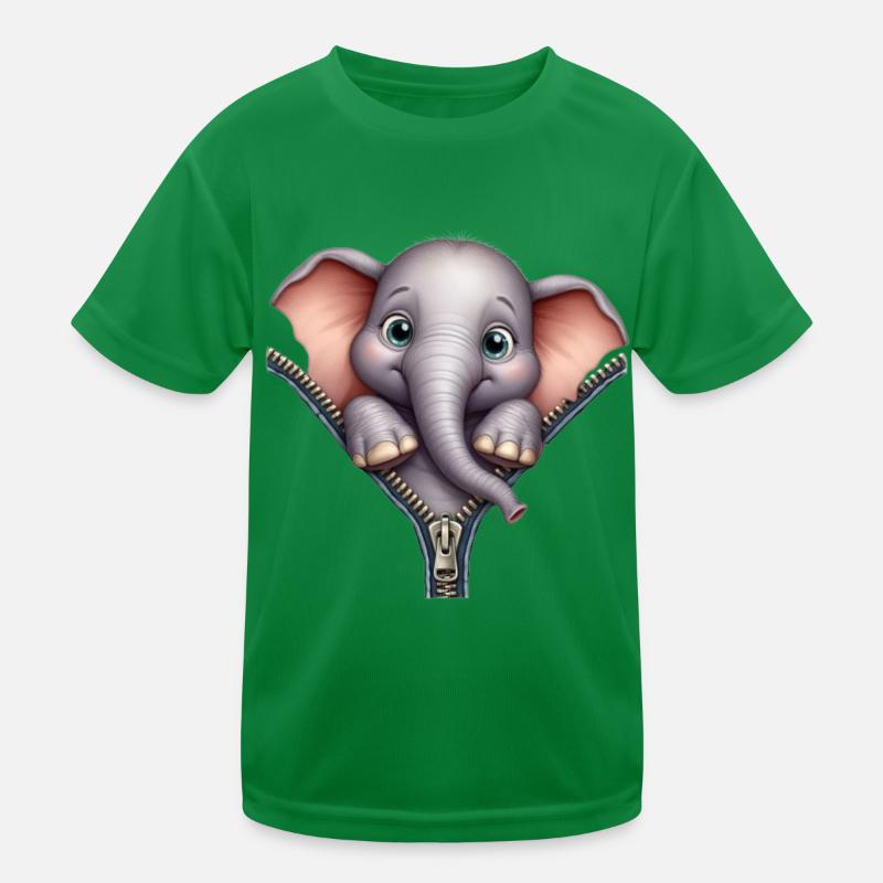 Eléphant avec fermeture éclair T-shirt sport Enfant