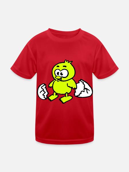 kuken_a_3c - Kids Functional T-Shirt - red