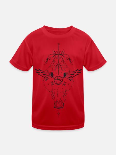 Die Heiligtümer des Todes vereint in einem Symbol - Kinder Funktions-T-Shirt - Rot