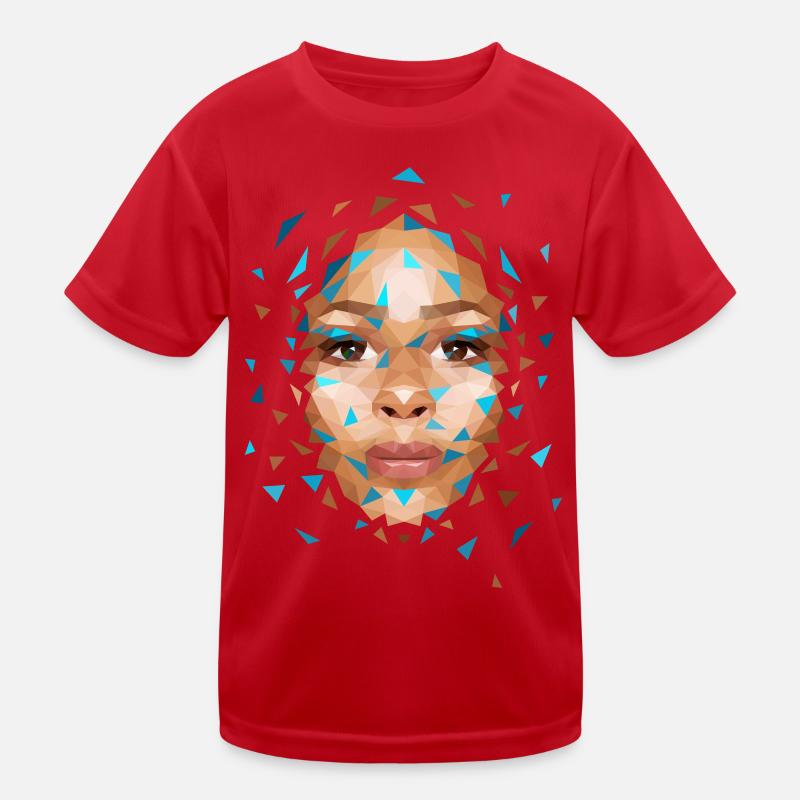 Geometric Face Kids Functional T-Shirt
