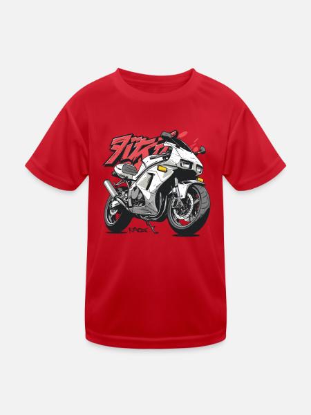 Super cooles japanisches Anime-Renn-Motorrad - Kinder Funktions-T-Shirt - Rot