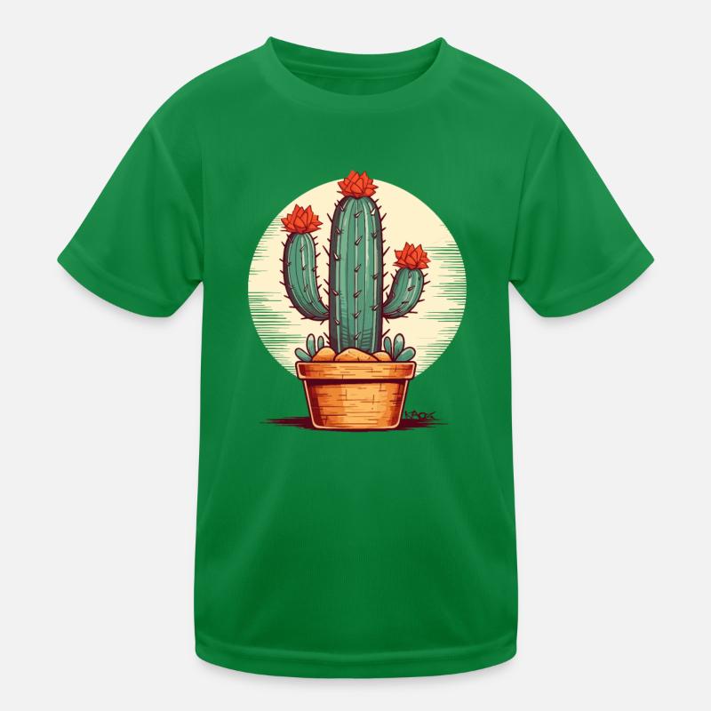 Dessin animé sympa : un cactus en fleurs T-shirt sport Enfant