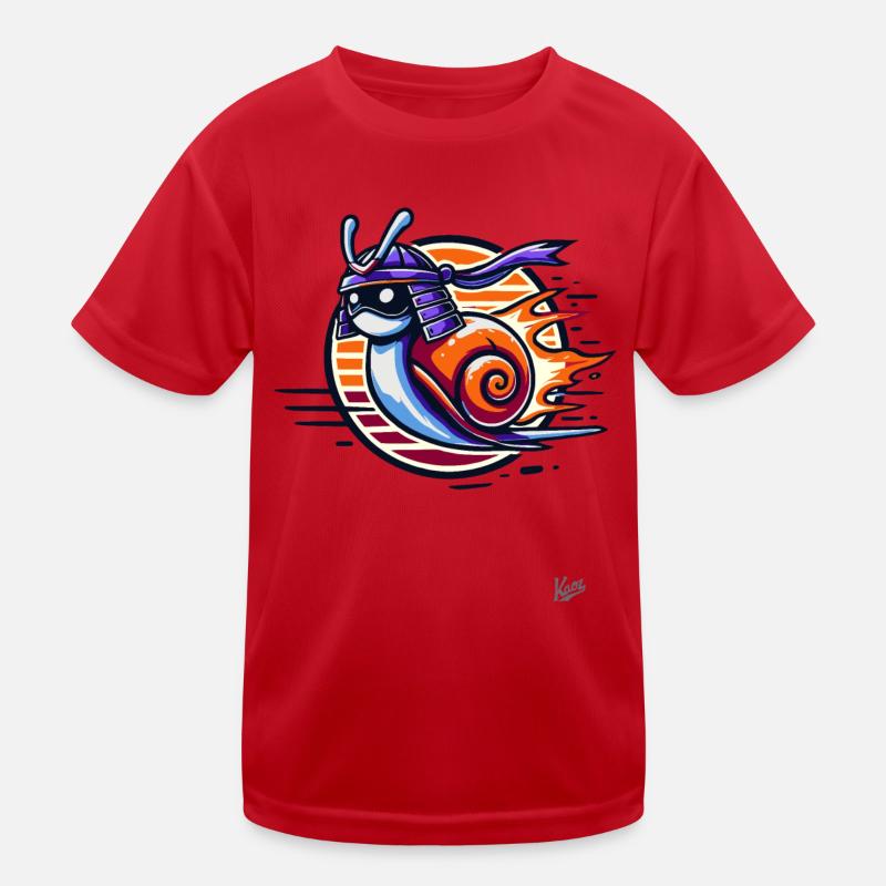 Japanese Samurai Turbo Snail Kids Functional T-Shirt